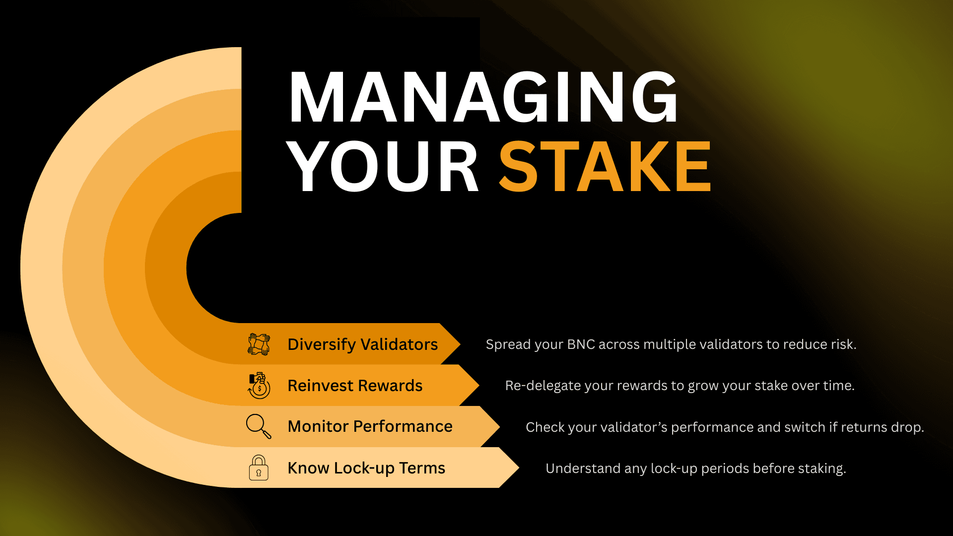 Managing Your Stake: Diversify Validators, Reinvest Rewards, Monitor Validator Performance, and Understand Lock-Up Periods